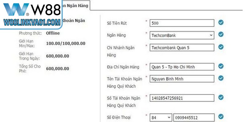 Quy trình rút tiền W88 nhanh chóng, đơn giản Quy trình rút tiền W88 nhanh chóng, đơn giản
